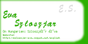 eva szloszjar business card